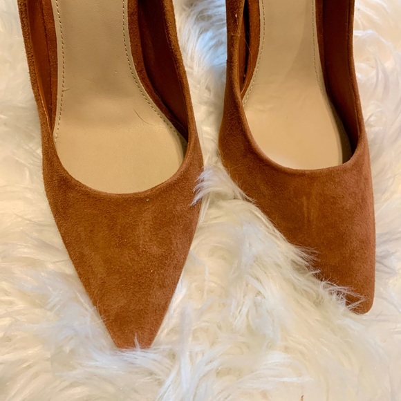 Aldo Caramel Suede Heels Pumps - Picture 3 of 8